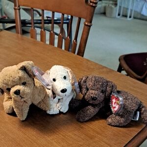 Set of Three TY Beanie Baby Dogs/ BUNDLE ONLY